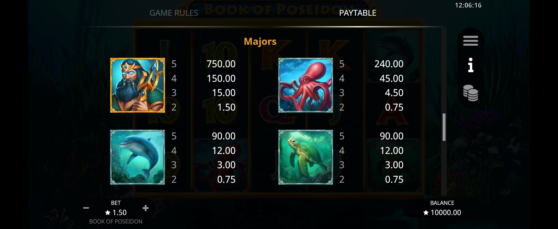 tabella dei pagamenti della slot online book of poseidon