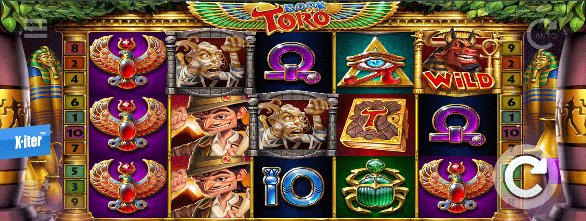 schermata del gioco slot machine book of toro